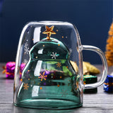 3D Christmas Tree glass Coffee Mug