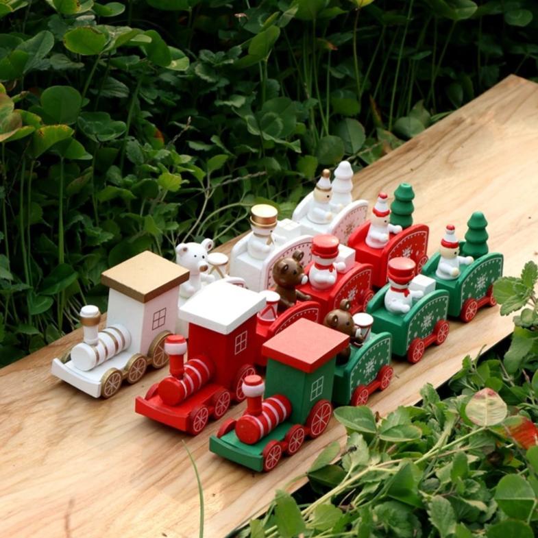 Christmas wooden train